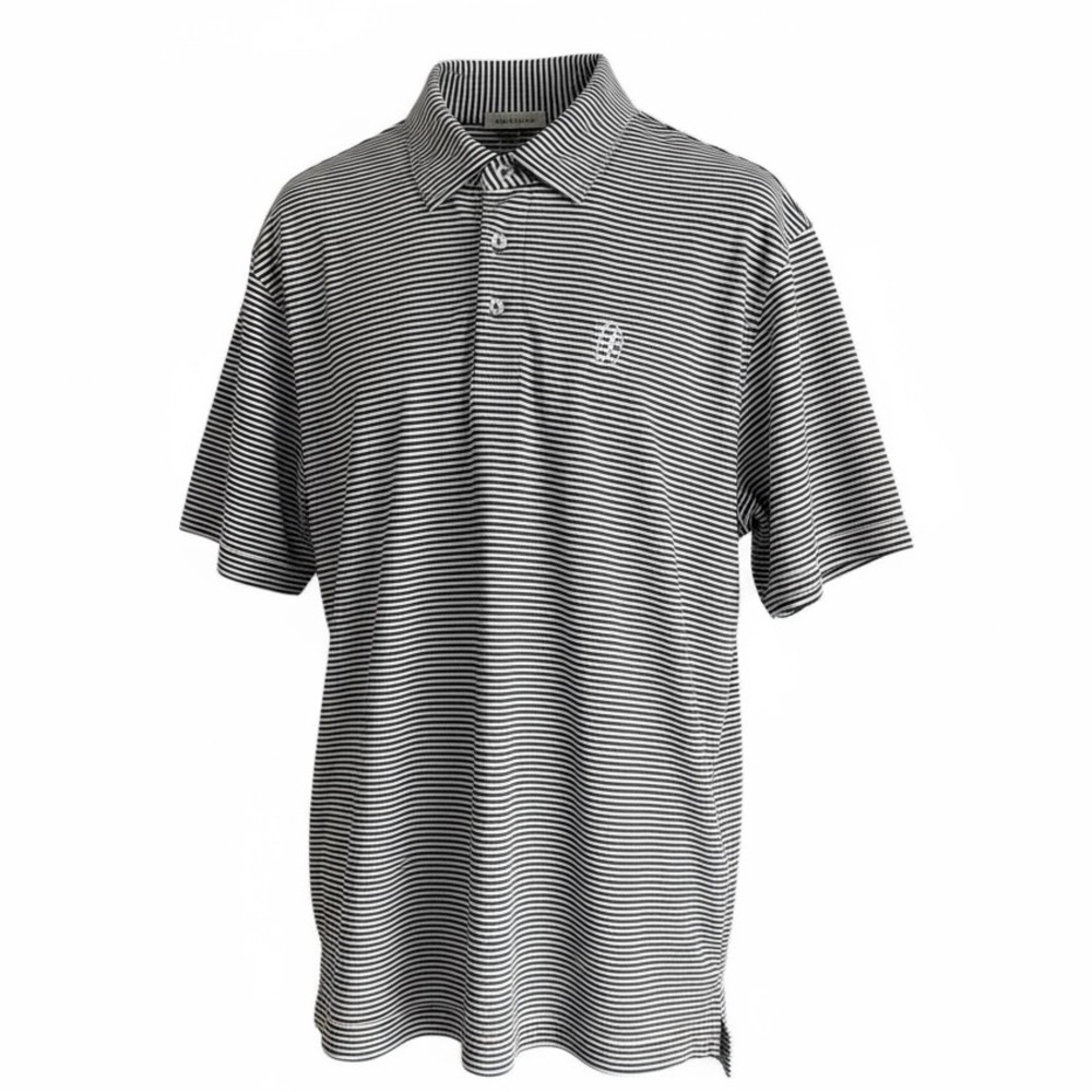 Peter Millar TPC Sawgrass logo summer comfort golf Polo Size XL blue stripes